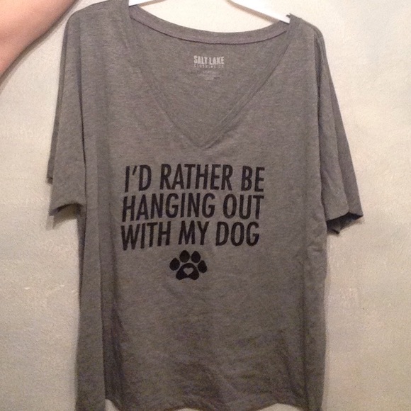 🐶1Left🐶 Hanging Out With My Dog Slouchy Tee - Picture 2 of 4
