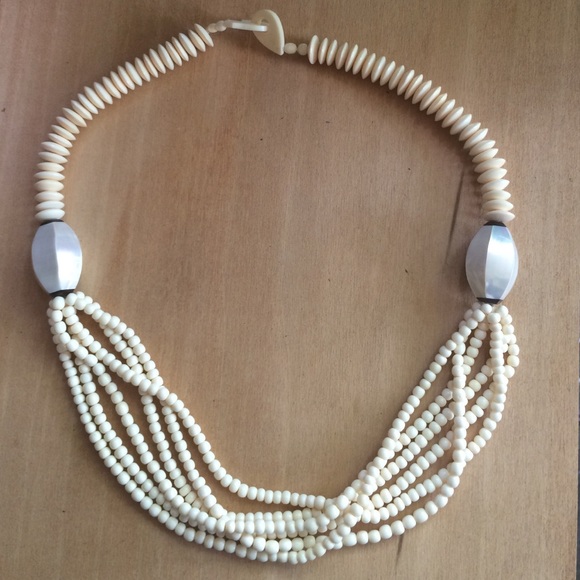 Multi-strand Off White Beaded Necklace
