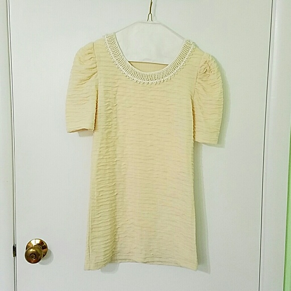 Beigh Pearl embellished Collar Tunic/Dress