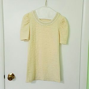 Beigh Pearl embellished Collar Tunic/Dress