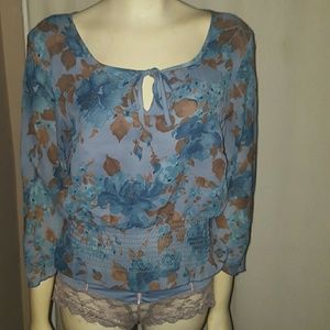 Blue/brown floral top