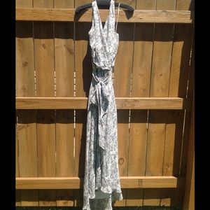 NEW Haute Hippie Animal Print Cascade Halter Dress