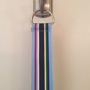 Ribbon belt with silver clasp