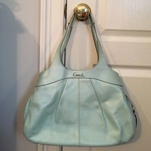 Light Blue leather Coach Purse