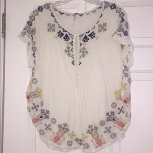 Free people rosalita embroidered tee