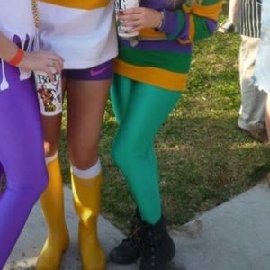 American Apparel Green Nylon Tricot Leggings