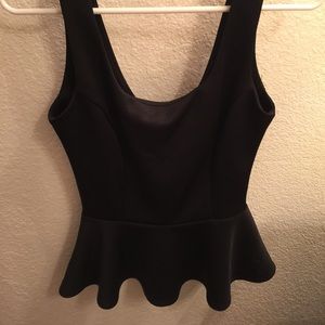 Black peplum tank SOLD