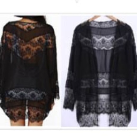 Black Lace Kimono