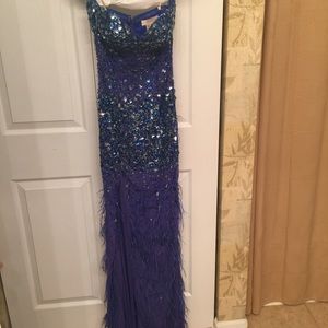 cute blue sparkly prom dress