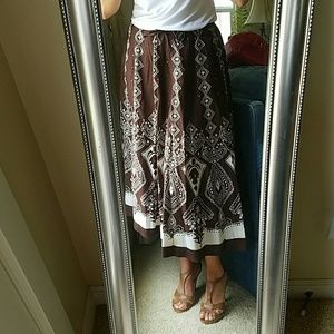 Brown aztec skirt
