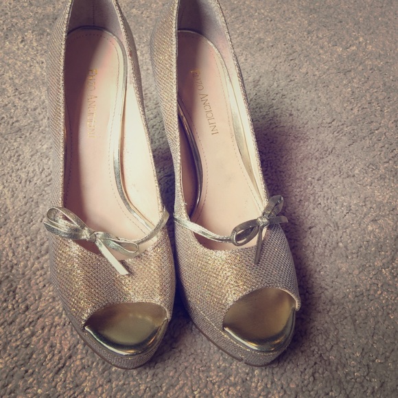 Gold Enzo platform shoes
