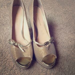 Gold Enzo platform shoes