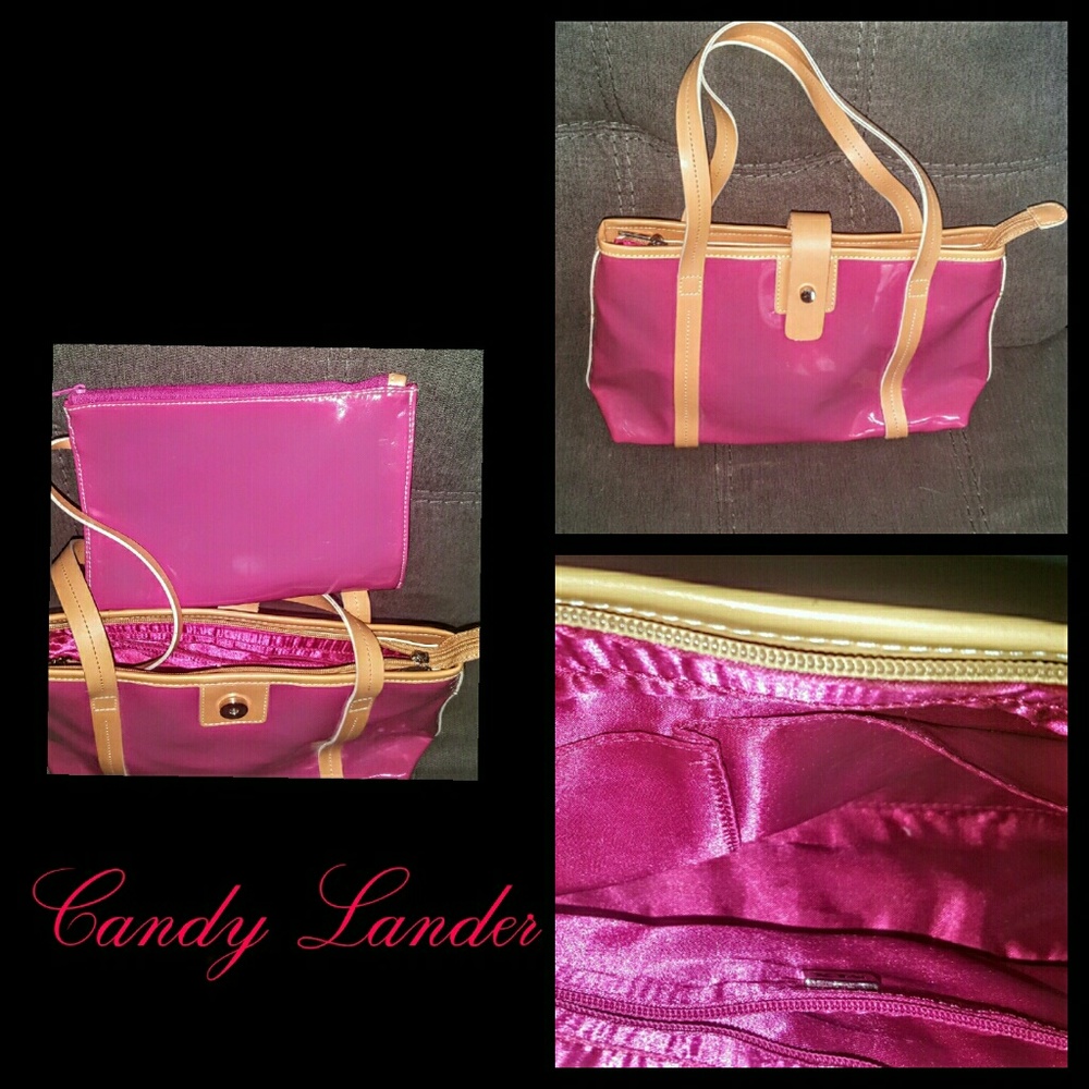 SOLD! Adorable! Pink 2 Piece Purse and Makeup Bag - Picture 1 of 5