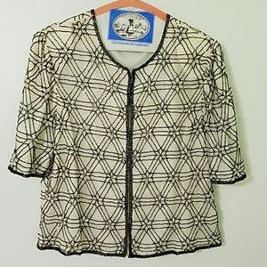 White Bead Embellished Blouse/Jacket - Vintage