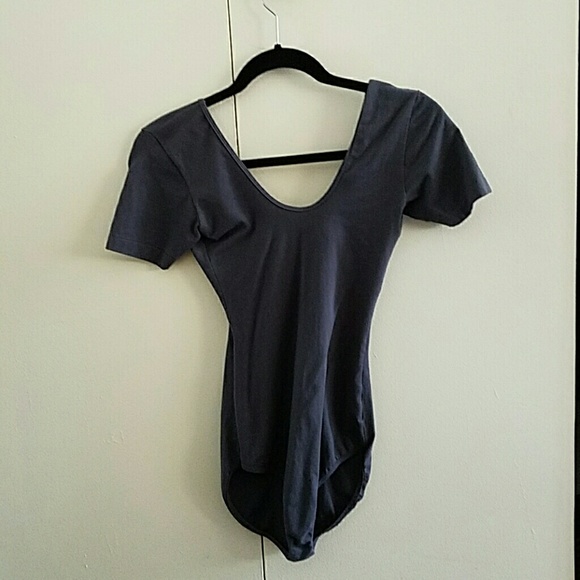 Grey American Apparel U-back bodysuit