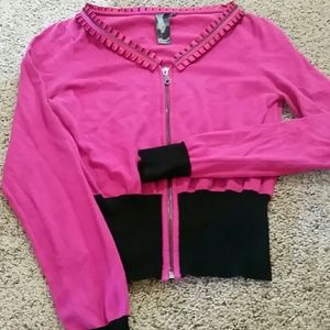 Pink forever21 zip up cardi