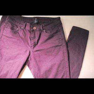 H&M Burgundy Skinny Chinos