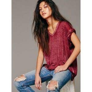 Free people keep me distressed tee