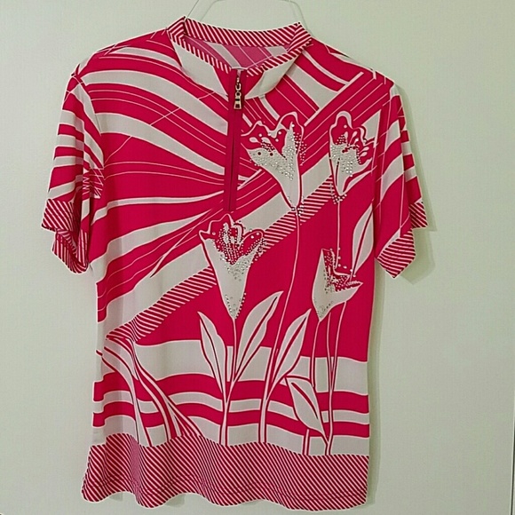 Pink Patterned Shirt/Blouse