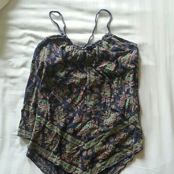 American Eagle Navy Scarf cut Tank Tee