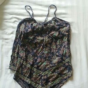 American Eagle Navy Scarf cut Tank Tee