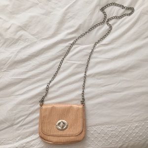 Nude fake leather/snake skin side bag