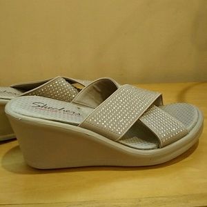 Skechers Cali Rumblers Metal Wedge Sandal