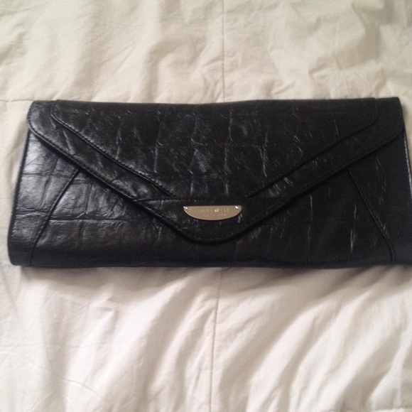 MUST GO OFFER Nine West faux croc oversized clutch