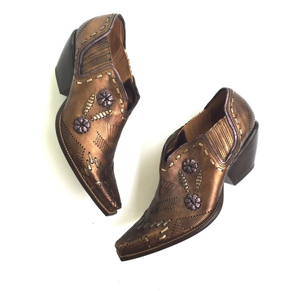 metallic western booties
