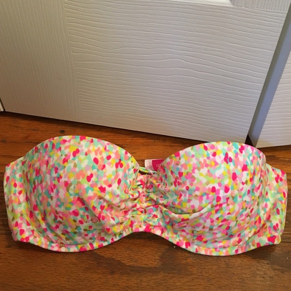 Euc Victoria Secret Print Flirt Bandeau bikini top