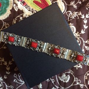 Vintage Silver Hinged Panel Bracelet