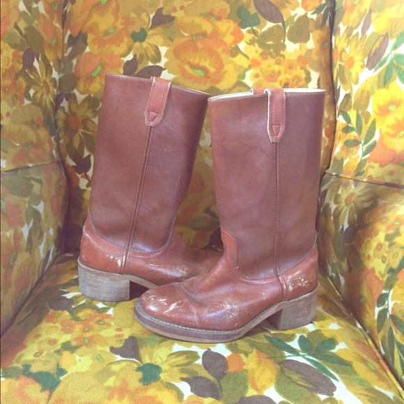 Vintage Distressed Cowboy Boots
