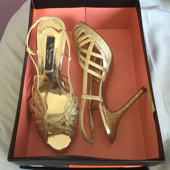 Gold Nina Heels