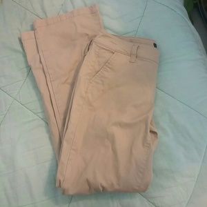 American Eagle kick boot khakis