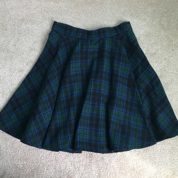 90s grunge plaid circle skirt forever21