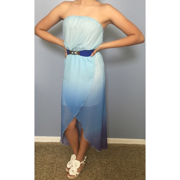 OMBRÉ High-low strapless dress - Picture 1 of 3
