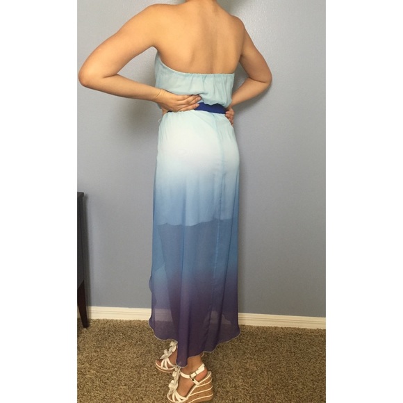 OMBRÉ High-low strapless dress - Picture 2 of 3