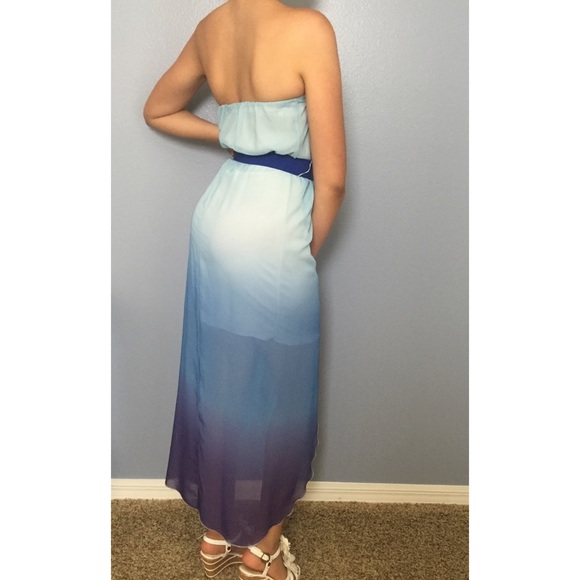 OMBRÉ High-low strapless dress - Picture 3 of 3
