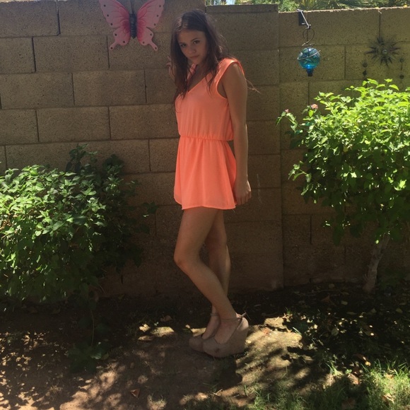 Electric coral romper