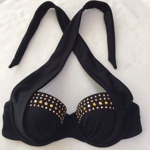 Victoria's Secret Black Halter Bikini Top