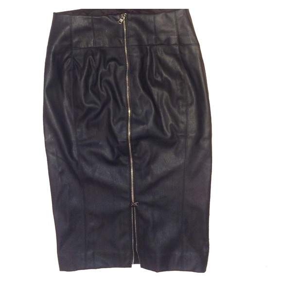 Express high-waisted faux leather pencil skirt