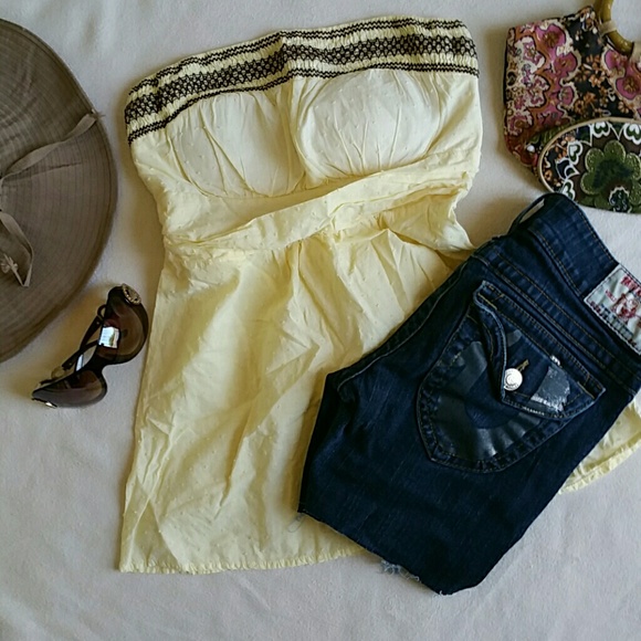 Charlotte Russe Tops - Charlotte Russe Strapless Aztec Embroidered Blouse