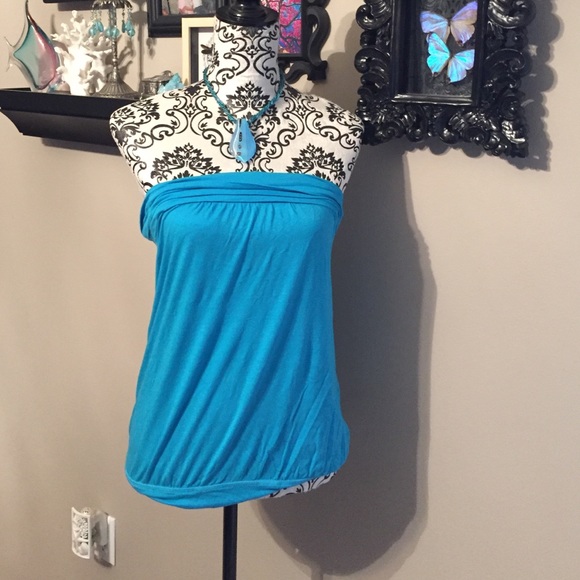 Abercrombie and Fitch blue tube top