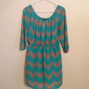 3/4 Sleeve Chevron Dress
