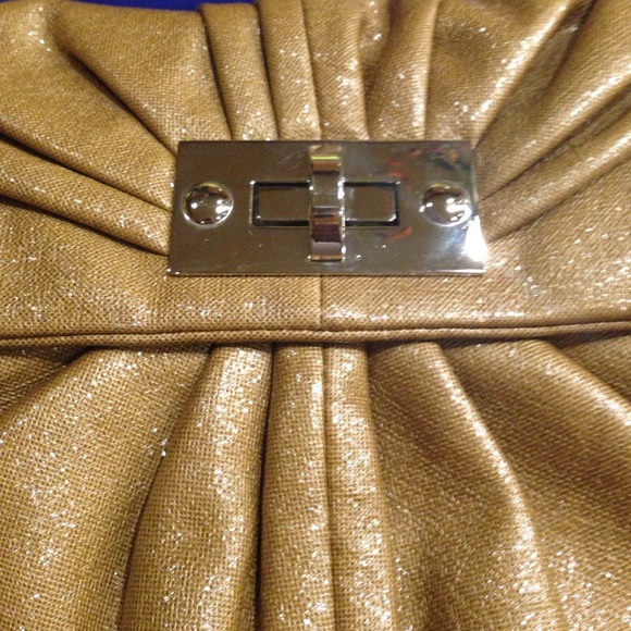 Gold Shimmer Big Buddha Clutch Purse - Picture 2 of 6