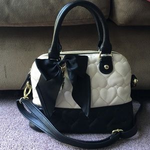 Betsey Johnson Quilted Heart Crossbody Handbag