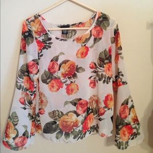 Floral Split-Back Top