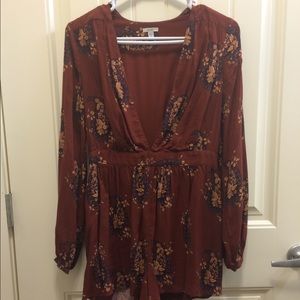 Urban Outfitters Floral High-Wasted Romper