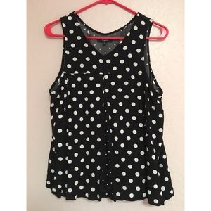 Madewell Flowy Polkadot Trapeze Top