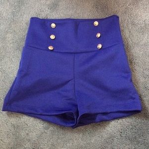 Sailor blue stretchy high waisted shorts